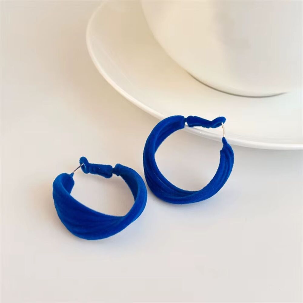 Blue Twisted Hoop Earrings NWT